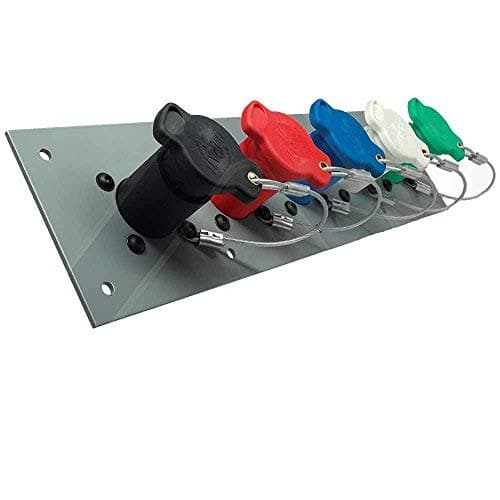 5 Position CAM Lock Panel, 400 Amp, 3 Phase 120/208V, Male, 90°, Double Set-Screw Connections with NEMA 3R Caps and Lanyards, Series 16 CAM Connectors, Power Distribution Panel