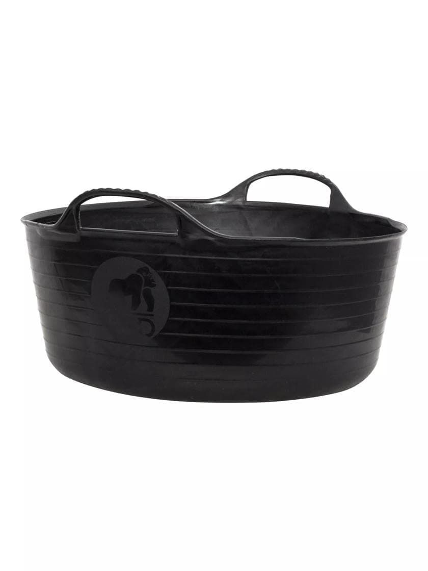 Gardener's Supply Company - Shallow Garden Tubtrugs - Multi-Use Outdoor Garden Harvest Basket Storage, & Mini Bucket - Ideal for Yard Gardening, Crops Harvesting - 4 Gallon Capacity - Black