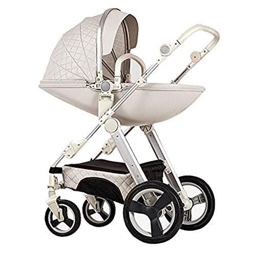 ETERLY Prams High Landscape Egg Shell Baby Stroller 3 in 1 Can Sit and Lie Down Two-Way Toddler Pushchair with Bassinet Combo for Babies Prams 0-3 Years Old (Color : 3)