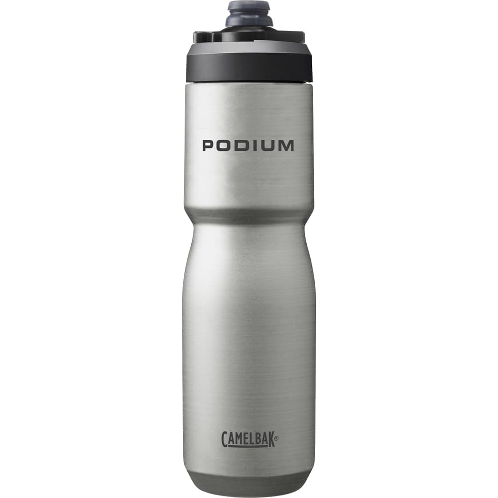 Podium Steel Insulated Stainless Steel Bike Water Bottle Stainless, 22oz