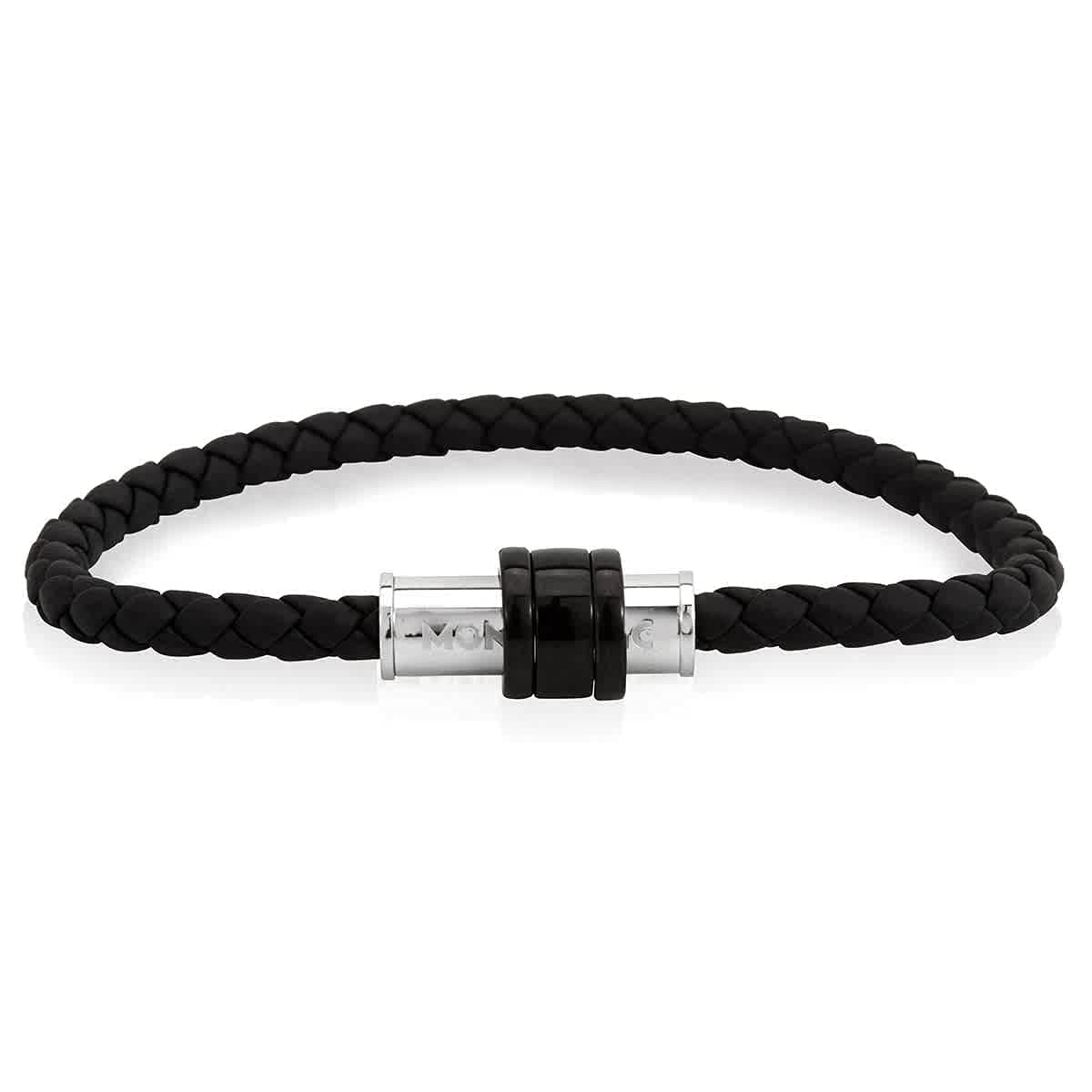 MONTBLANC Meisterstuck Black Woven Leather Men's Bracelet 11654863