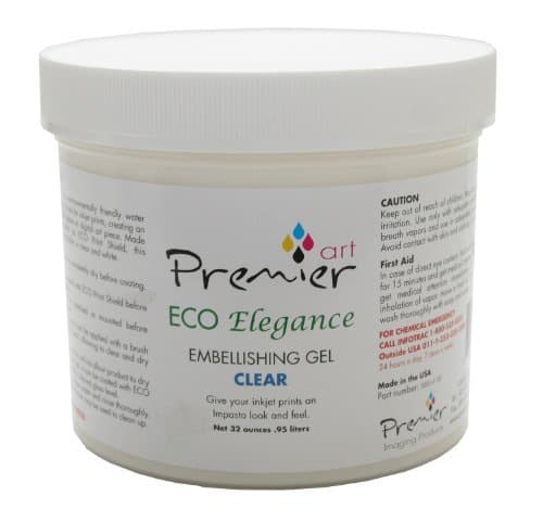 Premier Imaging ECO Elegance InkJet Print Embellishing Gel, 32oz, Clear