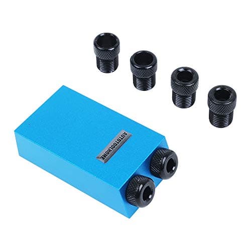 AUTOTOOLHOME Pocket Hole Jig 6/8/10mm Step Drill Guide Sleeve Pilot Angle 15 Degree Holes Wood Joinery Woodworking Joint Dowel Jig Tool
