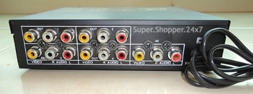 4 Way Audio Video AMP Splitter RCA 1 Input & 4 Output