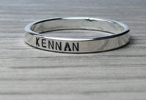 Custom Name Ring, Sterling Silver Personalized Ring, Stackable Ring With Date Or Message, Artisan Handmade