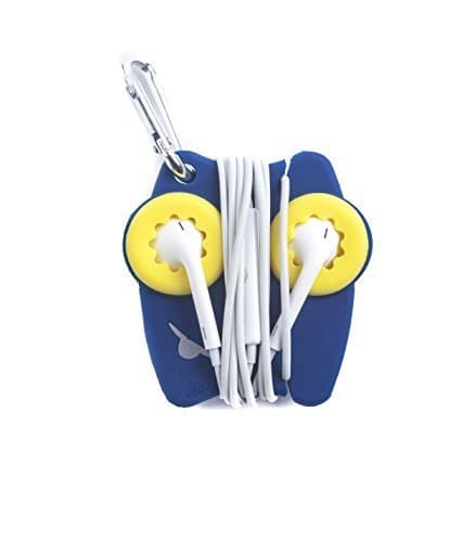 Grapperz Earbud Holder/Protector/Cord Wrap - Blue & Maize