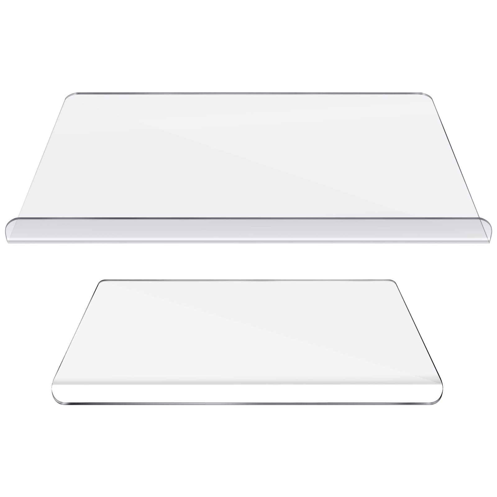 2 Pieces Acrylic, Clear Chopping Board Non Slip Cutting Boards for Kitchen with Lip for Counter Countertop Protector Home Restaurant, 24 x 18 Inch, 18 x 14 Inch