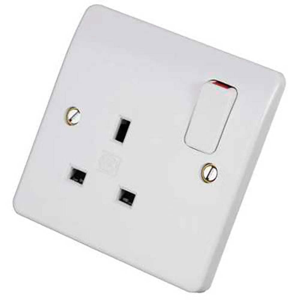 MK K2757 WHI Logic Plus Single Double Pole Switched Socket