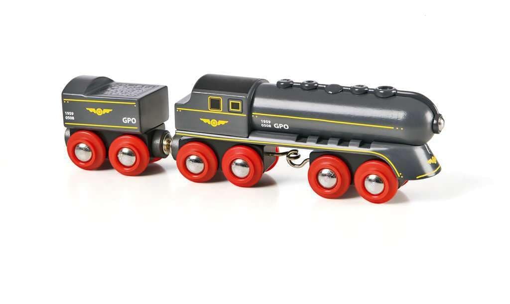 Brio World 33697 - Speedy Bullet Train - 2 Piece Wooden Toy Train Set for Kids Age 3 and Up