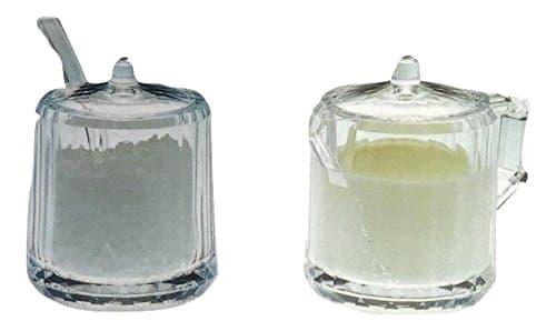 Acrylic Sugar Bowl and Creamer Set with Lid and Spoon