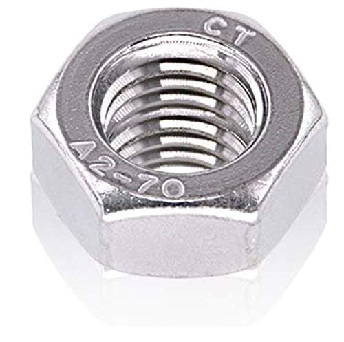 M6 Stainless Hex Nut M6 1mm (20 Pack), M6 65mm, 304 18-8 Stainless Steel Nuts, by Persberg 120-21