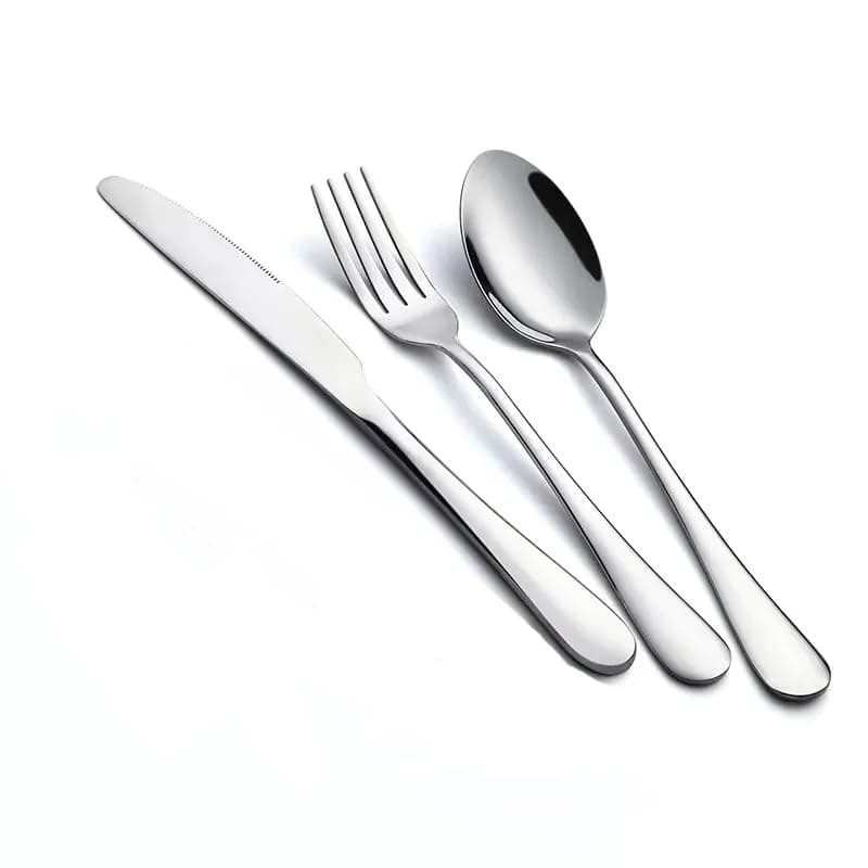 PiiKAY Premium Stainless Steel 18 Pieces Cutlery Set for 6 People, Flatware Silverware Set with 6pcs Knife, 6pcs Fork,6pcs Spoon, Elegant Tableware for Daily Use Mirror Finished, Dishwasher Safe