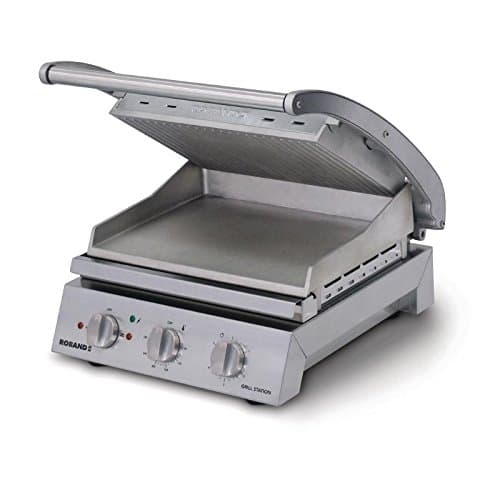 Roband Contact Grill 8 Slice Ribbed Top Plate 2990W GSA815R 8 sandwich capacity. Ribbed top & smooth lower plates.