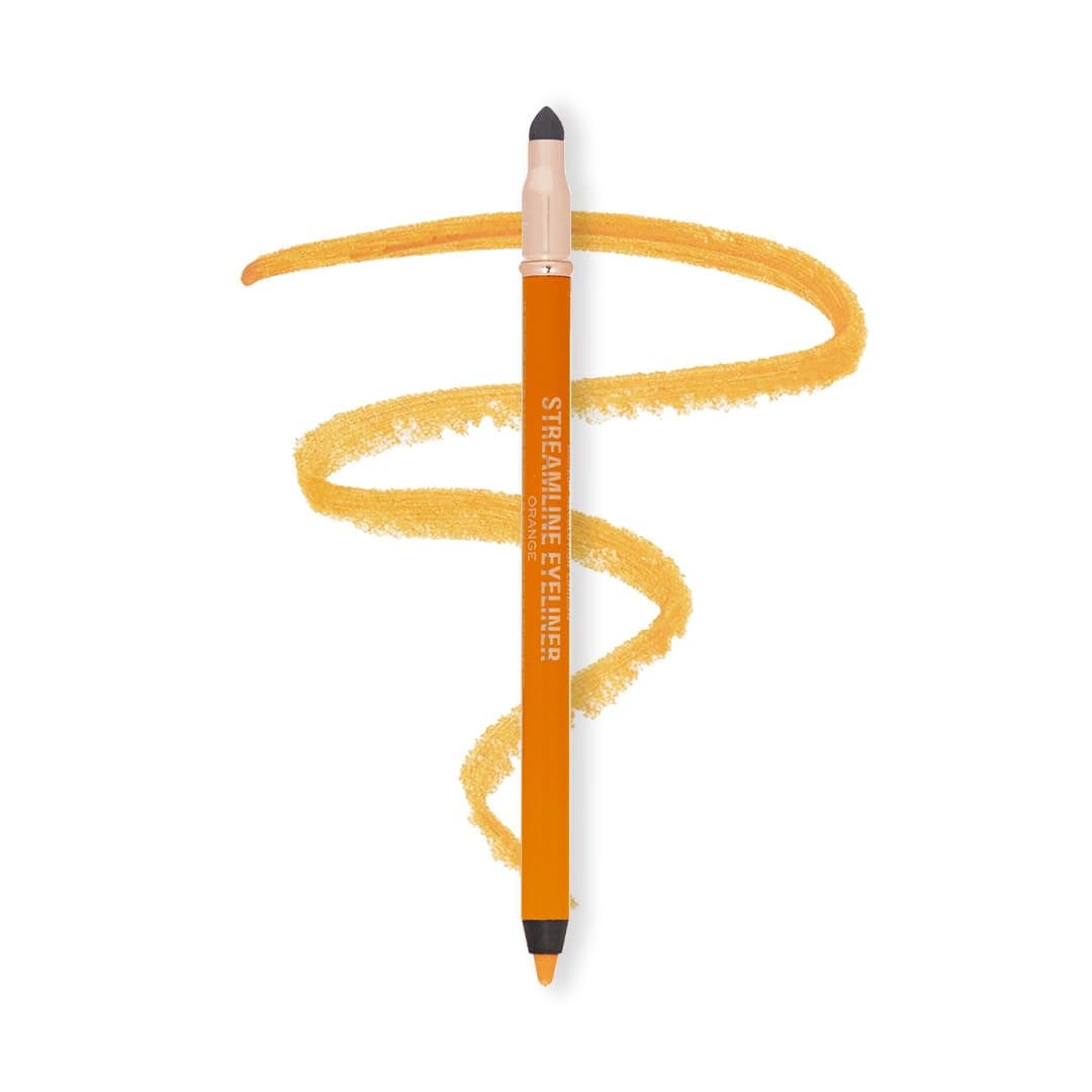 Streamline Waterline- Eyeliner Pencil-Orange |Ultra Creamy And Pigmented Texture |Smooth And Buttery Application |Smudge Proof | Built In Smudger For Smokey Looks | 1.3Gm.