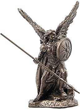 3.88 Inch Archangel Raphael Cold Cast Statue Figurine, Bronze Color