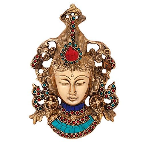StatueStudio Brass Buddhist Goddess Tara for Home Decor Shining Inlay (5 × 2 × 7.5 Inches)