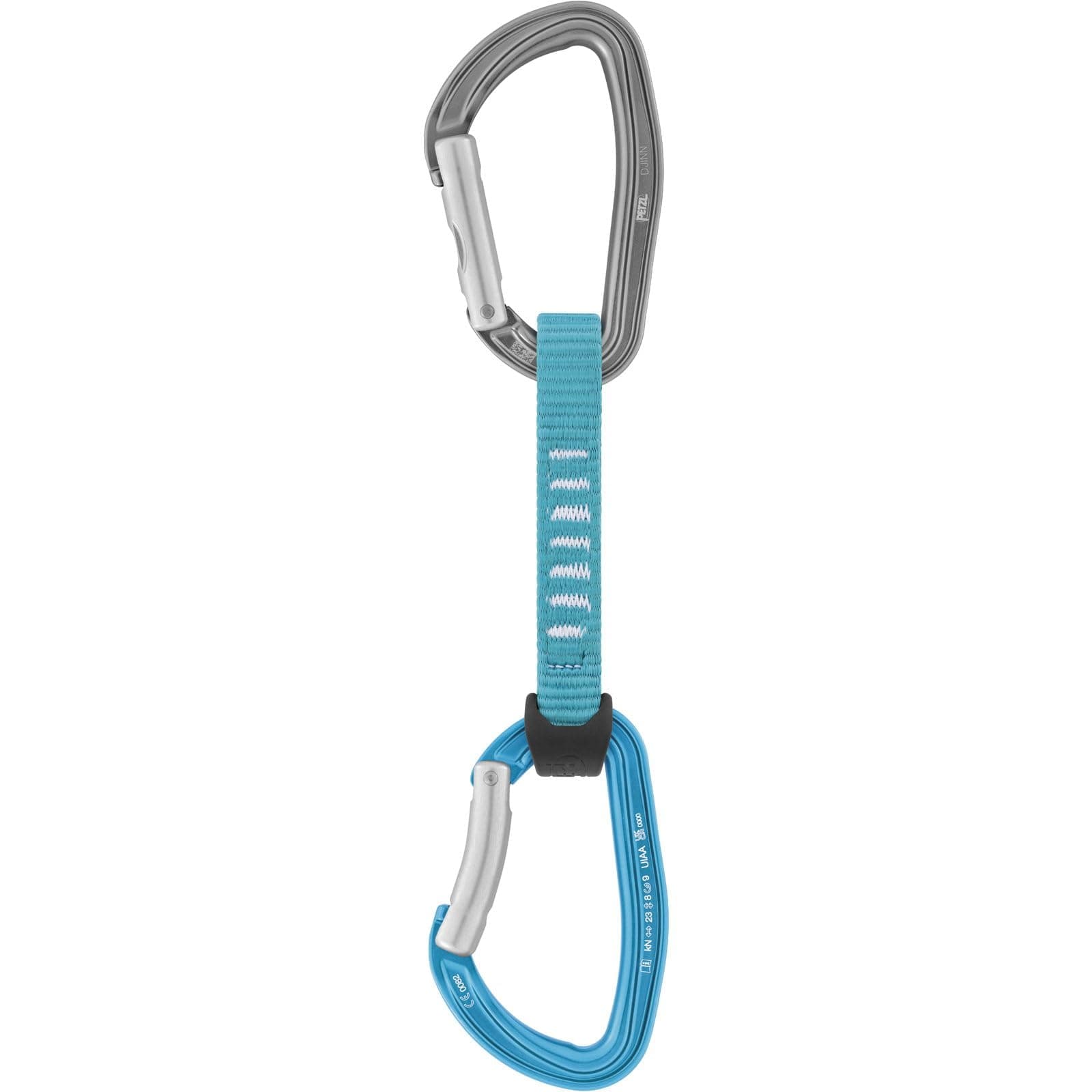 Petzl DJINN AXESS Quickdraw - Durable, Lightweight Quickdraw for Sport, Trad, and Aid Climbing - Turquoise - 11 cm