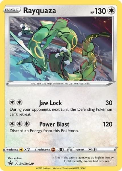 Pokemon - Rayquaza - SWSH029 - Sword & Shield - Black Star Promo Card - Cosmic Holo