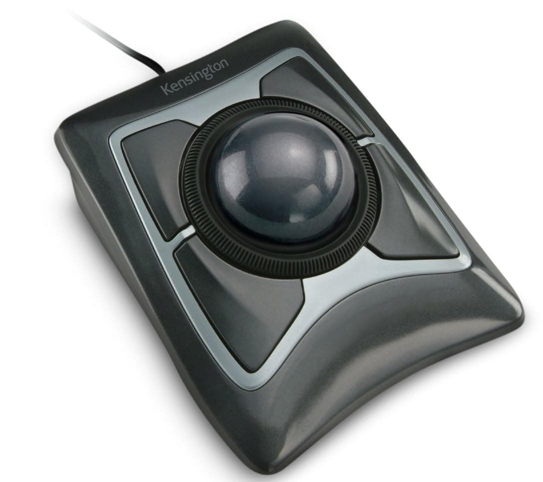 Kensington Expert Trackball Mouse (K64325), Black Silver, 5"W x 5-3/4"D x 2-1/2"H