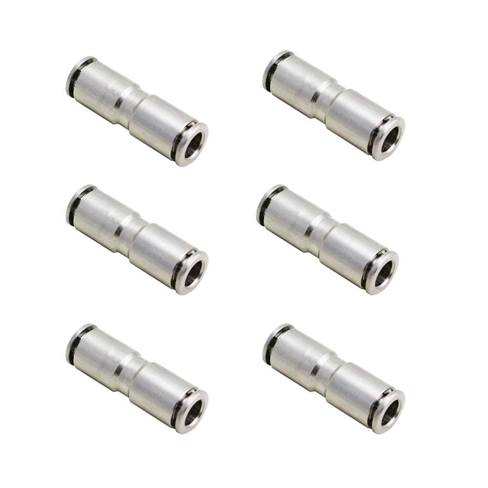 BestTong Nickel-Plated Brass Push to Connect air Fittings Metric 6MM OD Straight Union Connect air Fittings Quick Connect Push Lock Fittings air Bag Fittings Pneumatic Fittings Tube connectors 6 Pack