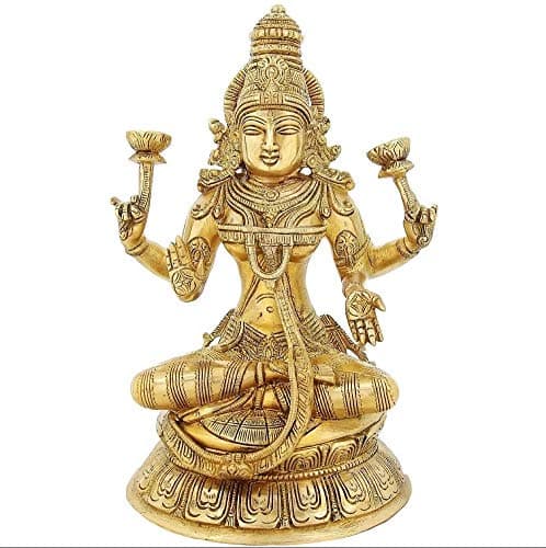 Astadhatu Brass Shri Maha Lakshmi Idol (Gold, Standard)