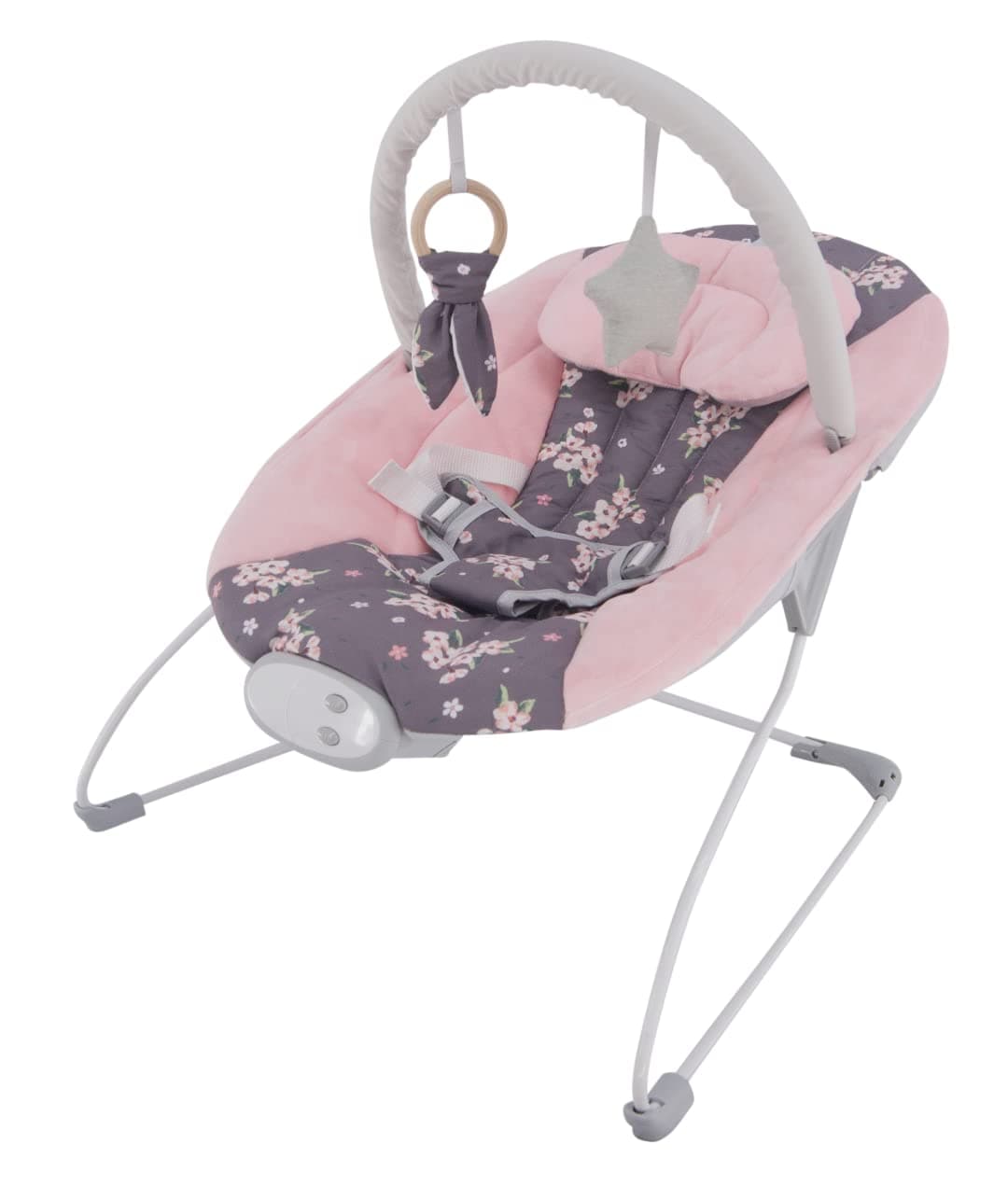 LADIDA Baby Bouncer with Soothing Music and Vibration, Adorable Plum Blossom Design, Suitable for Newborns(148)