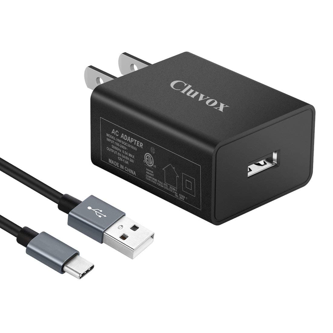 USB C Fast Wall Charger Compatible for Samsung Galaxy S10/S10+/S10e/S9 Plus/S9/S8 Plus/Note 10/9/A20/A30/A50, Quick Charge 3.0 Wall Charger with Type C Fast Charge Cable 3.3 ft, 18W Rapid Home Charger