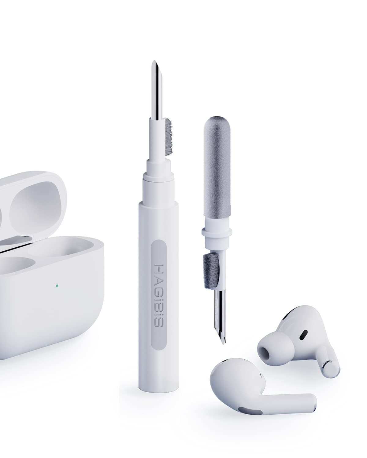 Cleaning Pen for Airpods Pro 1 2 3 Multi-Function Cleaner Kits Soft Brush for Bluetooth Earphones Case Cleaning Tools for iPhone 16 15 Pro Max LEGO Camera Lens (White)