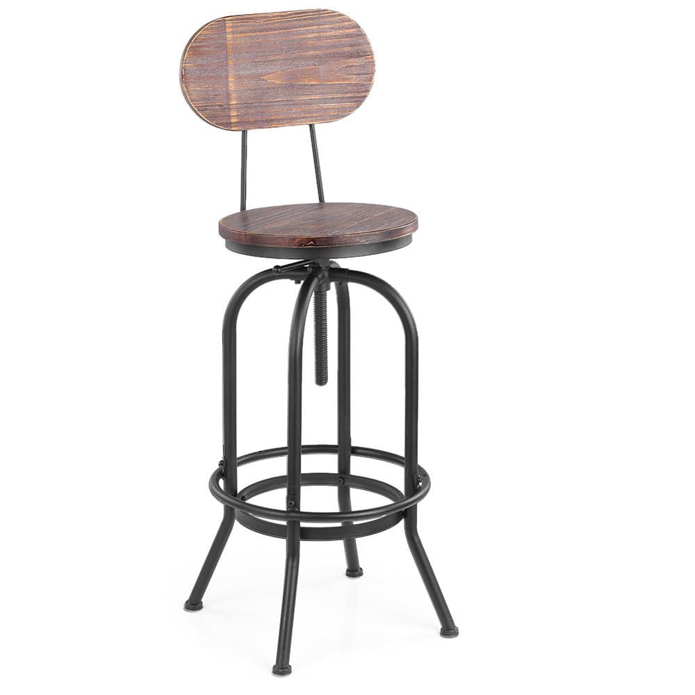 IKAYAA Industrial Bar Stool Kitchen Dining Chair