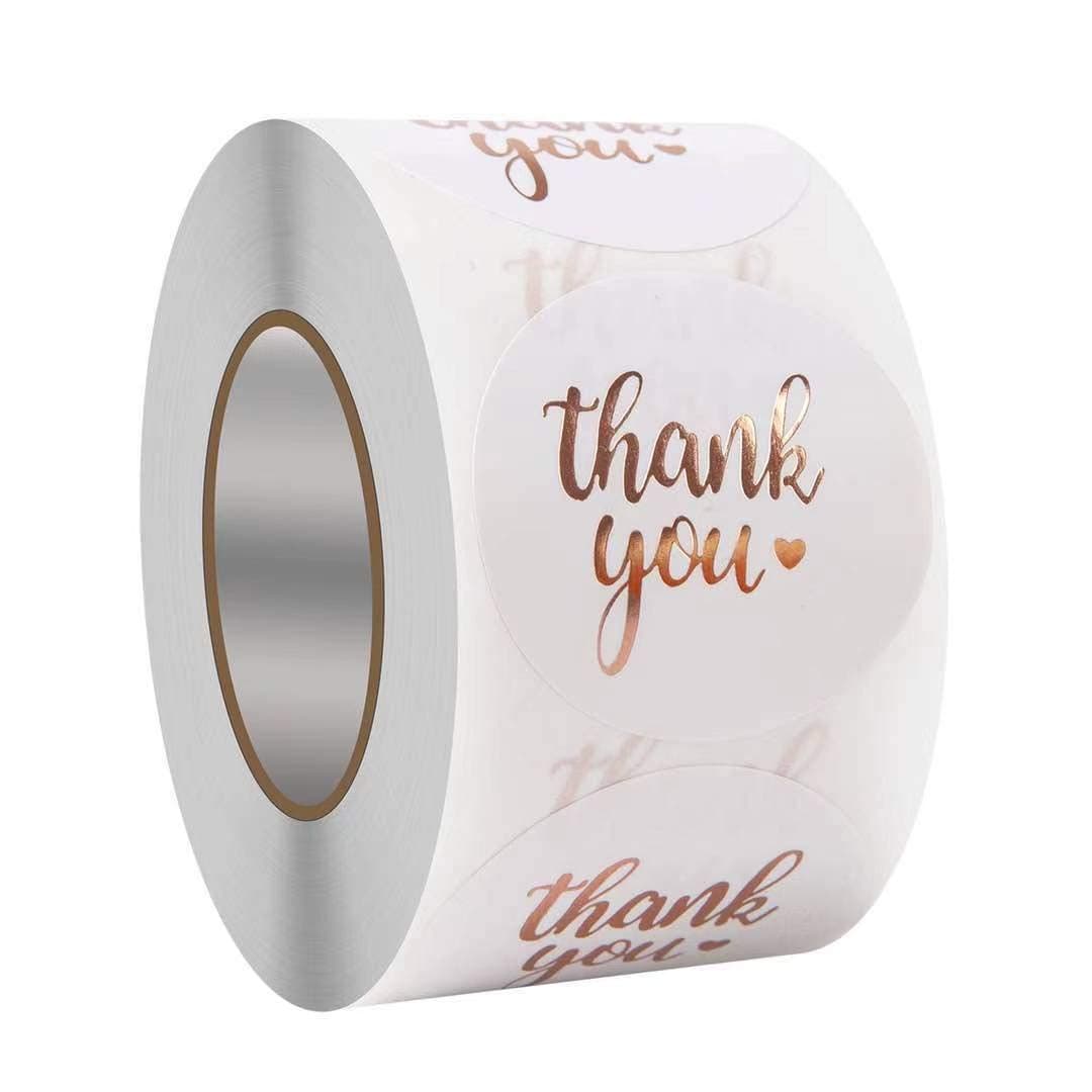 Thank You Stickers Roll,500PCS 1.5" Thank You for Supporting My Small Business Stickers Rose GoldThank You Label Stickers for Bubble Mailers,Envelopes,Online,Retail Store,Handmade Goods,Package