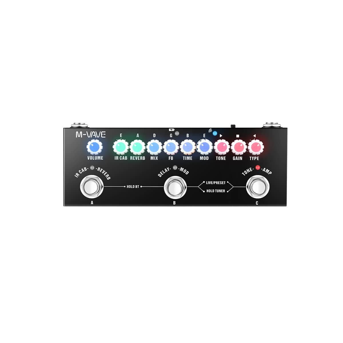 M-Vave Cube Baby Guitar Multi-effect, MVA-CB, Chain Style, Rechargeable, 8 Amp Simulations, 5 Built-in Effects, Delay, Modulation, Reverb, USB IR Loading
