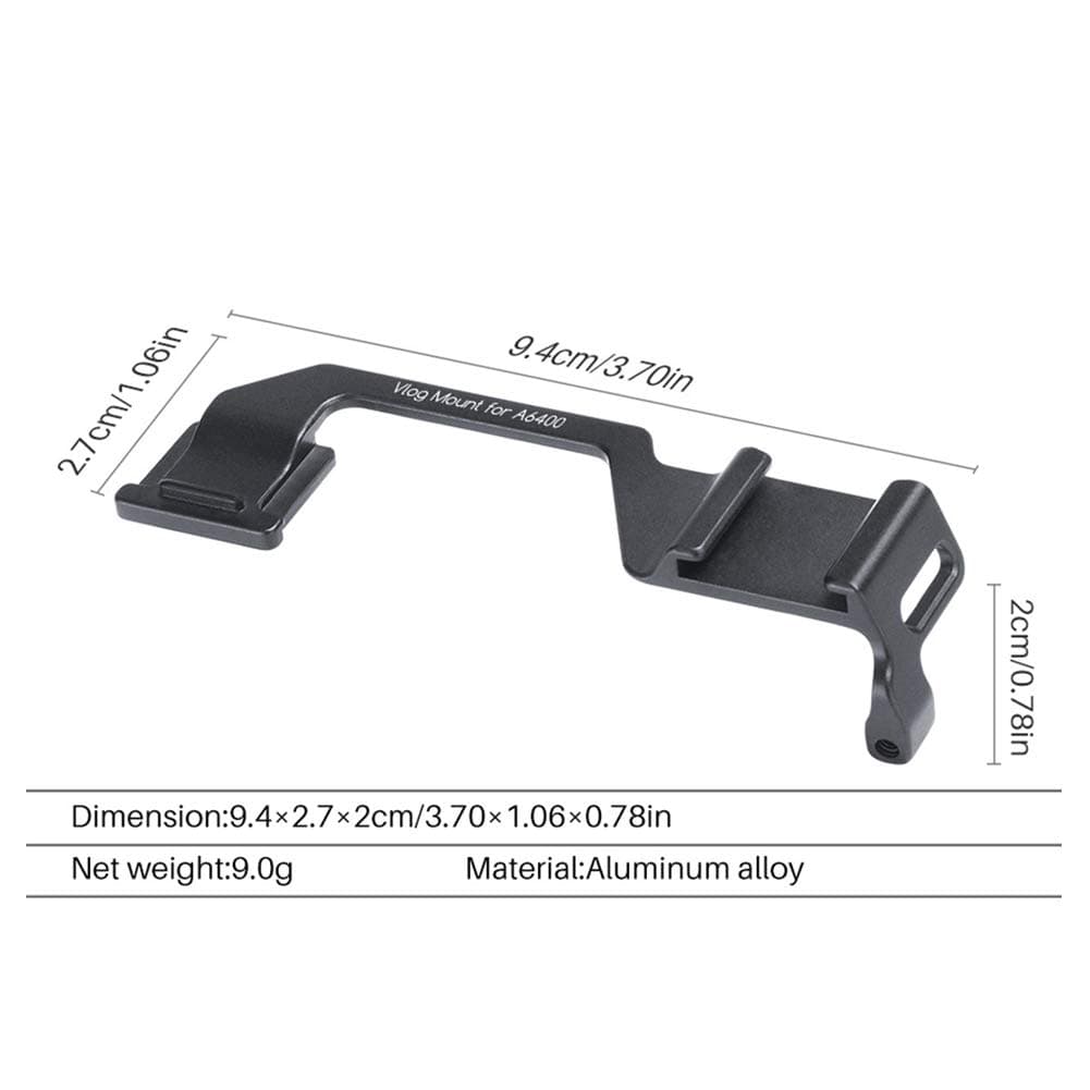SAXTEL Cold Shoe Plate Mini Aluminum Alloy With Hole Vlog Mic Expansion Parts Removal Relocation Accessories Adapter Bracket sy Use Camera Mount for Sony A6400 A6300