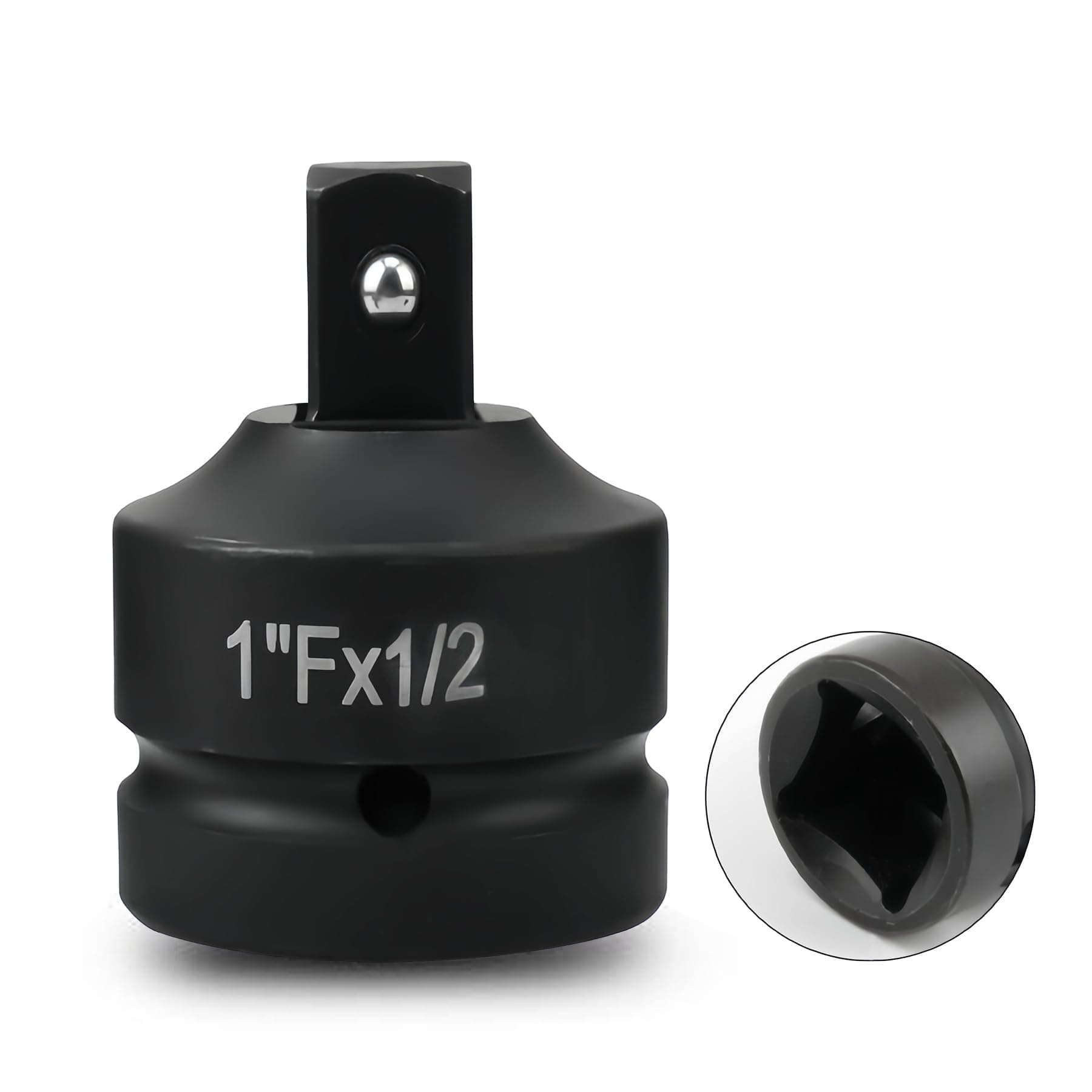 1" Drive (Female) x 1/2" (Male) Impact Socket Reducer, CR-MO Steel, Compatible with Air Impact Wrenches, Breaker Bars, Ratchets