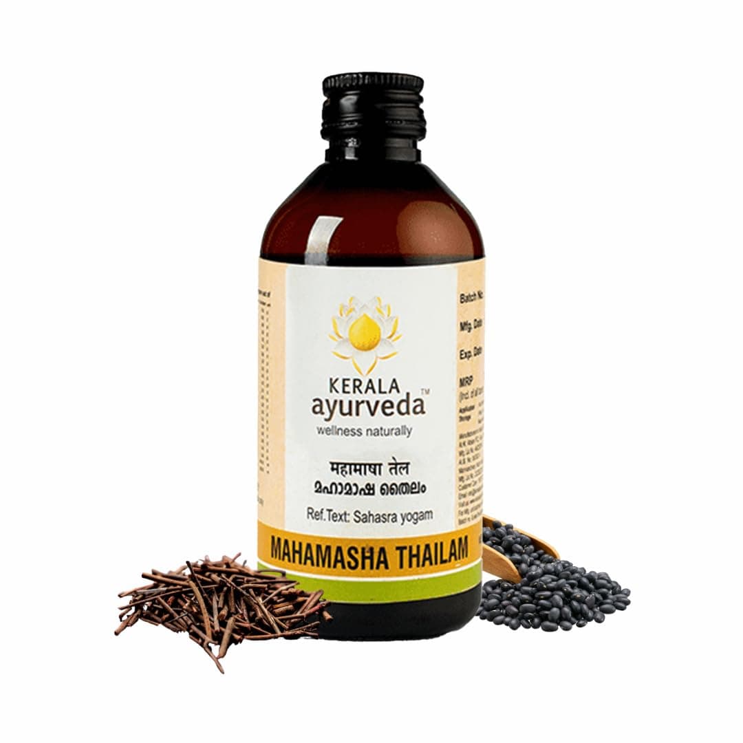 Kerala Ayurveda Mahamasha Thailam - Ayurvedic Massage Oil for Body - Relaxes Joints, Maintains Normal Movement of Body & Supports Healthy Blood Circulation, 6.8 Fl Oz