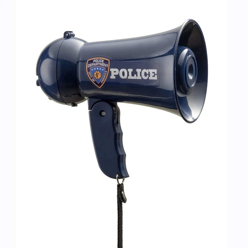 Dress Up America Pretend Play Kids Police Officer S Megaphone With Siren Sound. Handheld Mic Toy, Blue