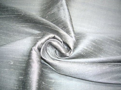 100% Hand Made Pure Thai Silk Dupioni - Silver Grey #036
