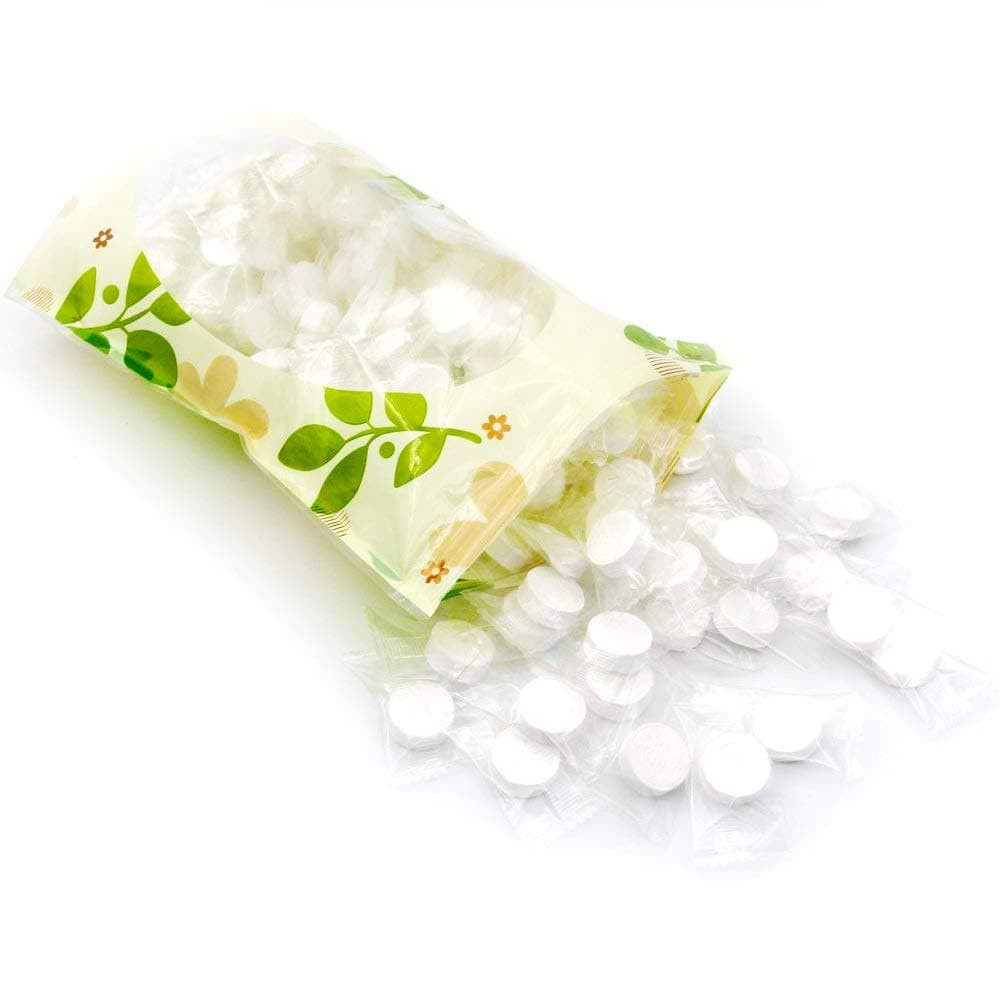 Iktu Multi-Purpose Wipes,Compressed Coin Tissues,Biodegradable Wipes,Disposable Mini Compressed Cotton Towel,Compact Towel,Coin Tissue (Hand Wipes, Restaurant, Camping, Hiking, Salon, etc.) (200)