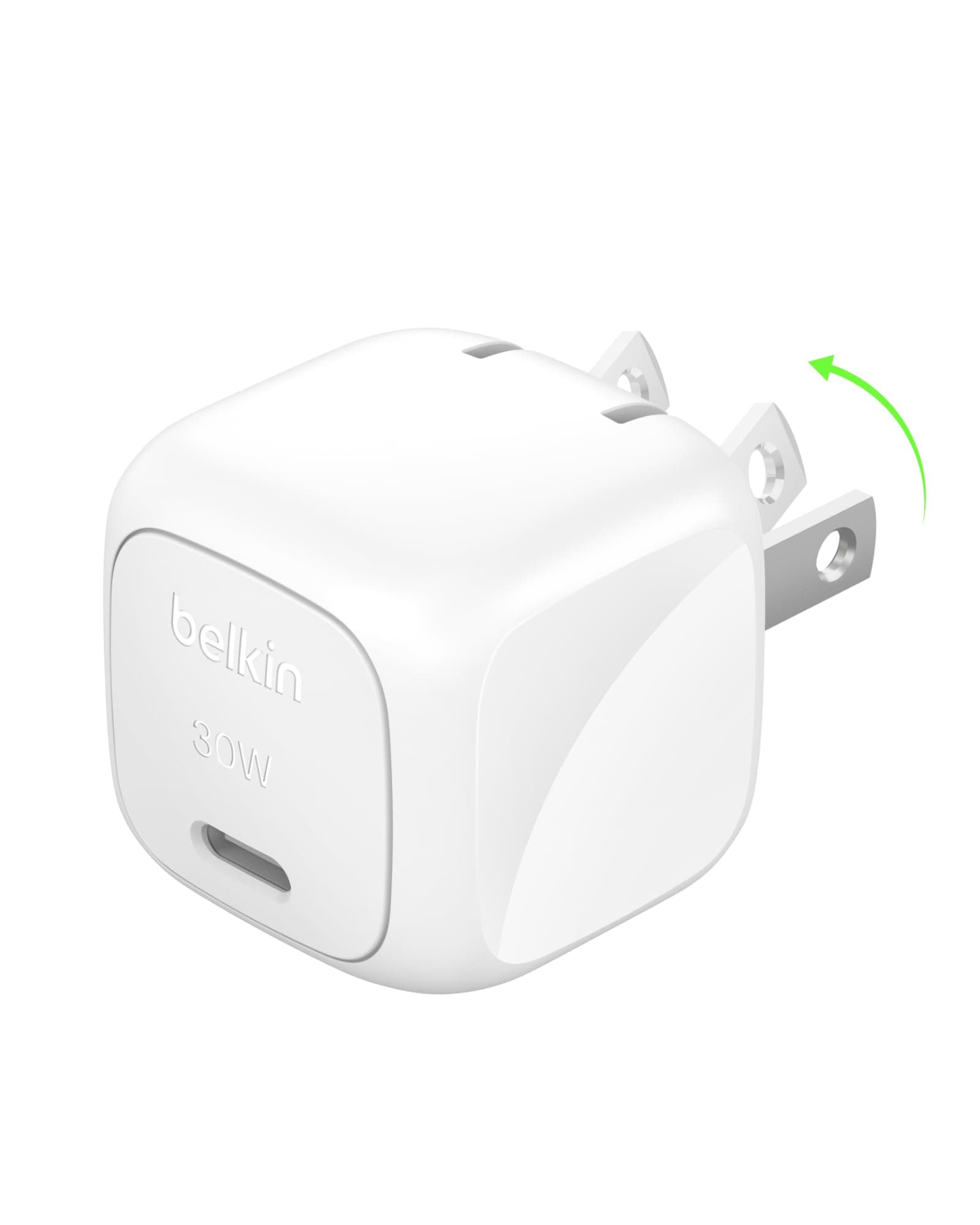 Belkin USB C Charger Block 30W, USB-C PD Super Fast Charging for Apple iPhone 17, Air, Pro, Pro Max, Samsung Galaxy S25, Galaxy S24, iPad, AirPods, Nintendo Switch 2, Google Pixel 10, etc. - White