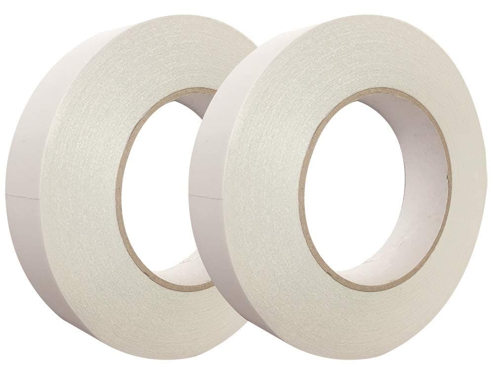 Heavy Duty Banner Hem Tape Double Sided 1 Inch x 164 Feet / 55 Yard - 2 Pack (White)