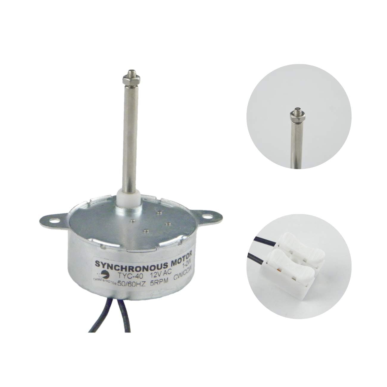 CHANCS TYC-40 AC 12V Fiber Optic Color Wheel Motor CW/CCW 35mm Shaft Electric Motor Replacement for Fiber Optic Light Christmas Ornamen