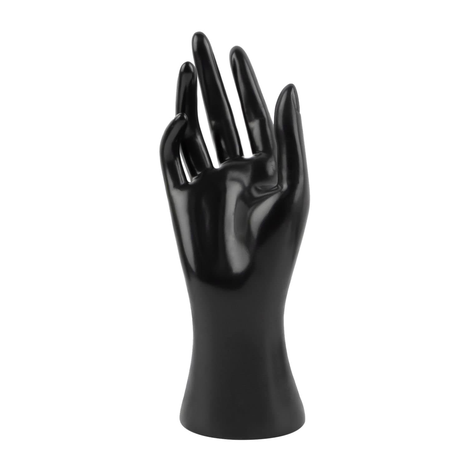 Framendino, Female Mannequin Hand Jewelry Display Holder Stand for Bracelet Necklace Ring Plastic (Black, 1 Pack)