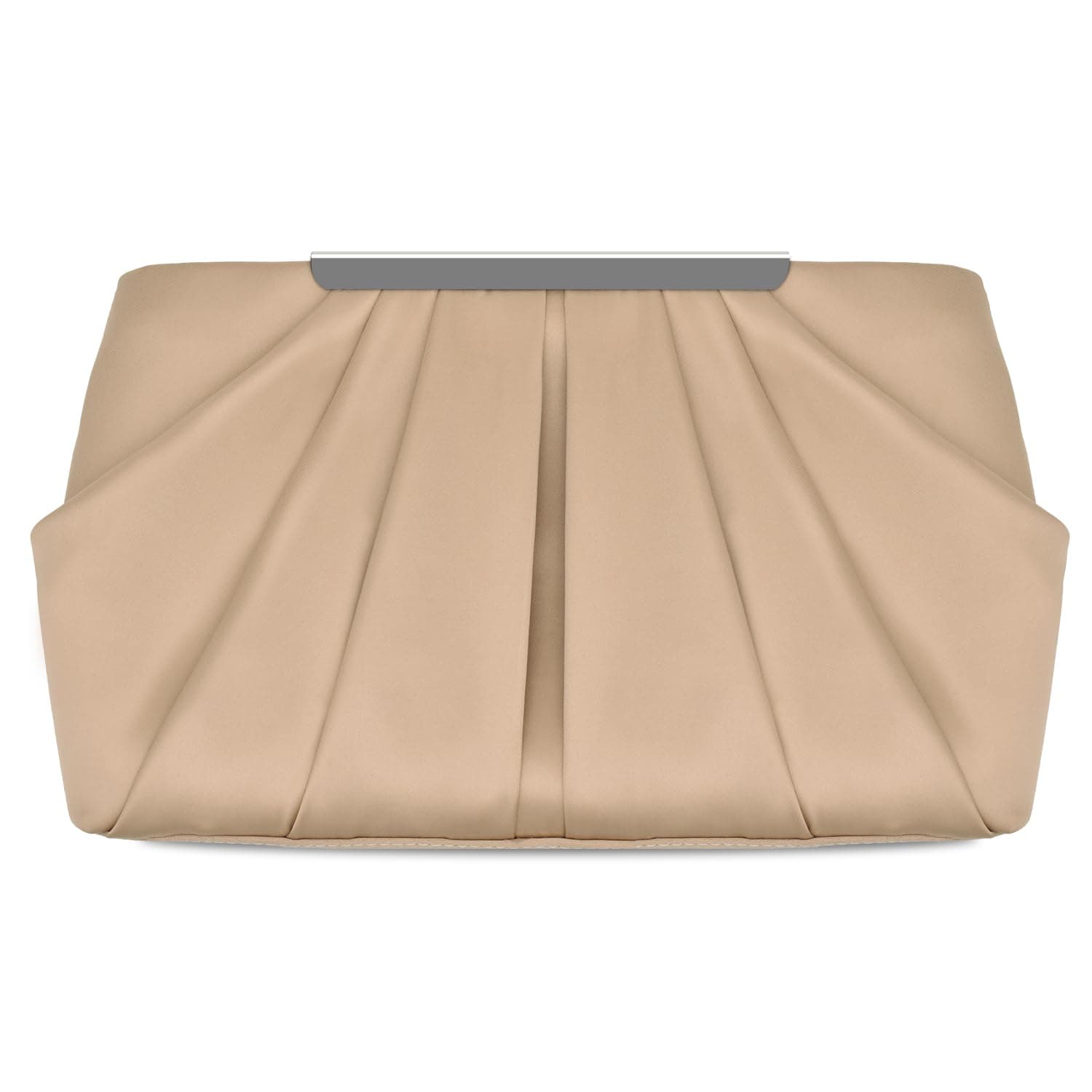 Womens Pleated Satin Evening Handbag Clutch Navy Clutch Purse With Detachable Chain Strap Wedding Cocktail Party Bag