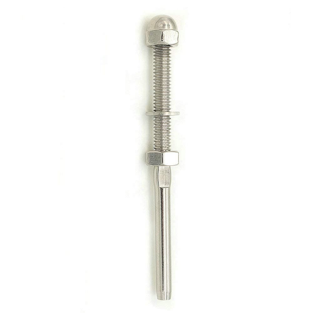 Cable Railing Swage Threaded Stud Tension End Fitting Terminal for 1/8" Cable Deck Railing Hand Swage T316 Stainless Steel Marine Grade-10 Pack