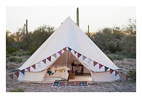 Stout Bell Tent- 100% USA Cotton Canvas, Glamping. Life-Time Warranty. Outdoor & Leak-Proof Guaranteed