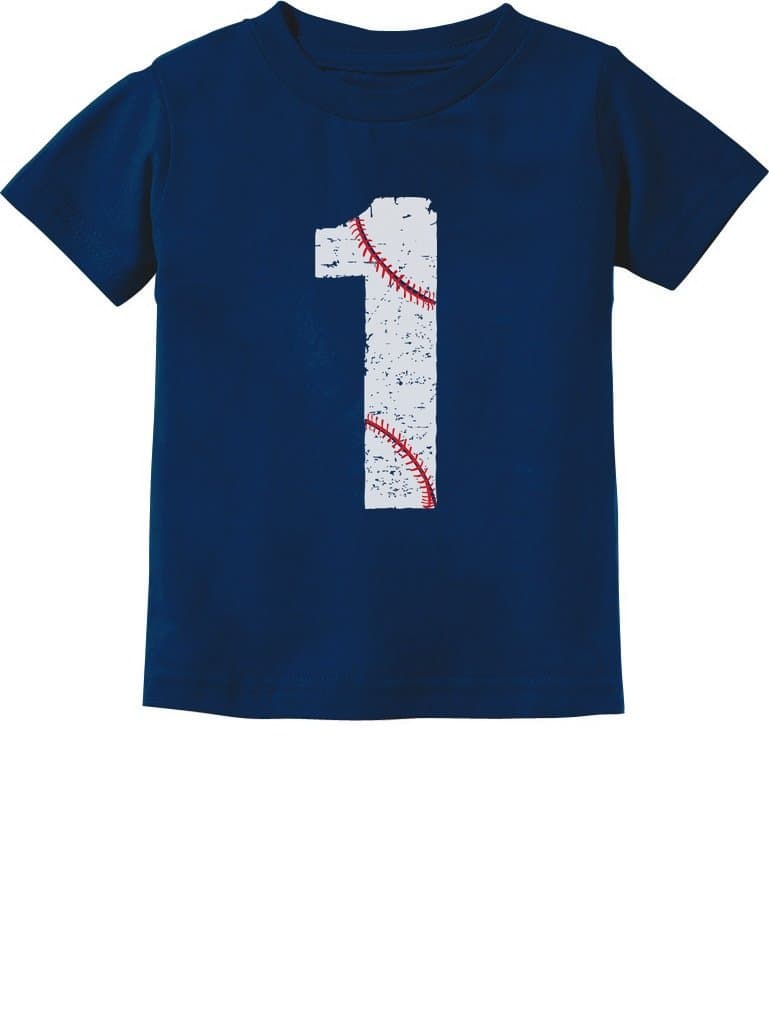 Tstars Baseball Number 1 1st Birthday Shirt Gifts for One Year Old Infant Kids T-Shirt