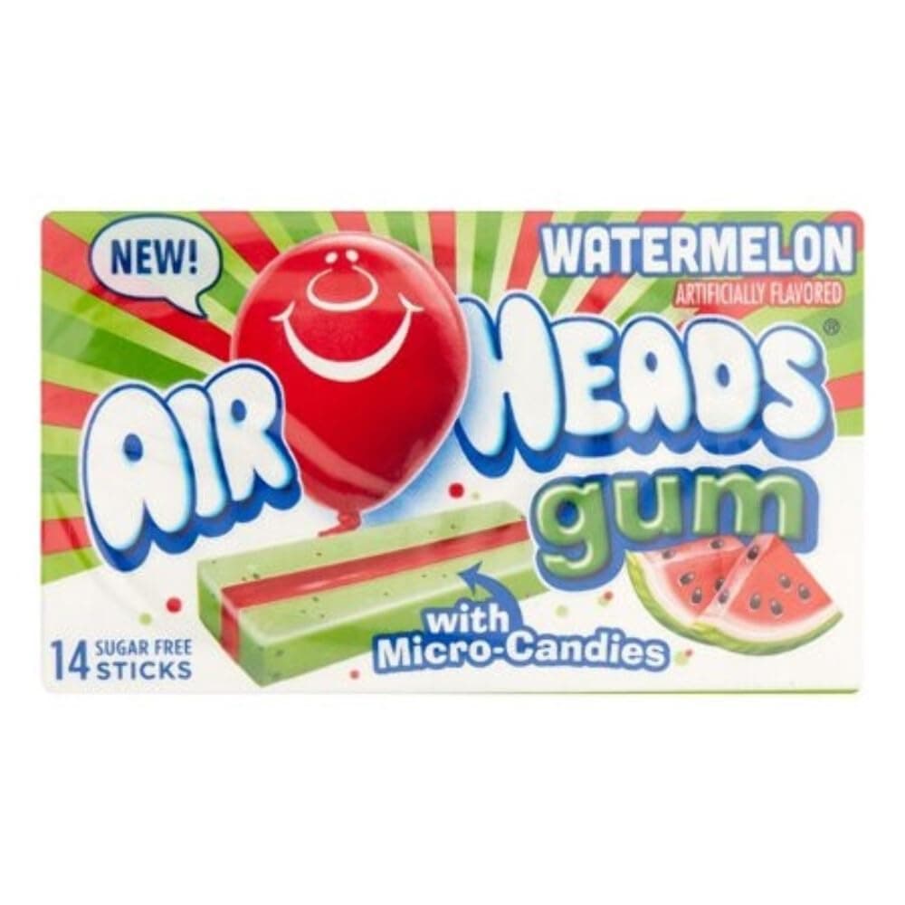 Air Heads Watermelon Gum with Micro Candies 14 Sticks