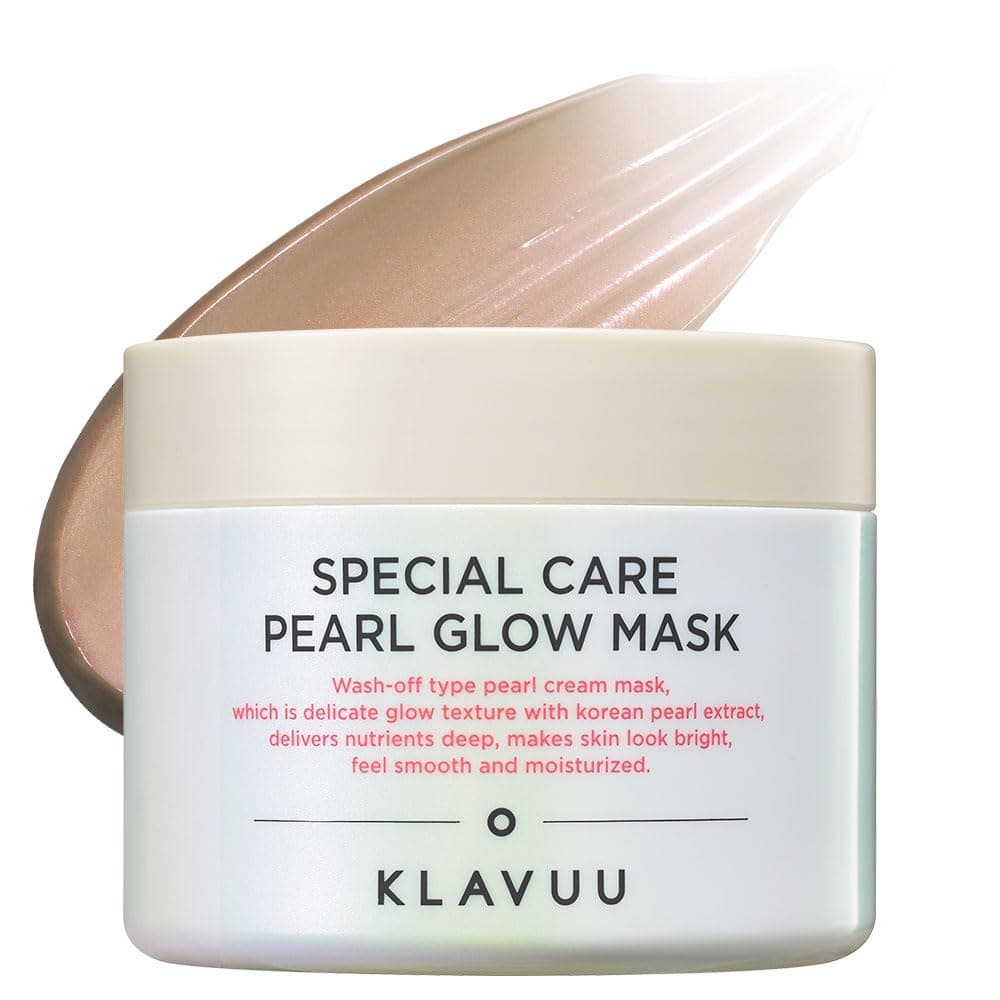 KLAVUU Special Care Pearl Glow Clay Mask: Rich with Pearl Extract - Deeply Moisturizes, Nourishes for Silky-Soft & Luminous Skin Glow. Suitable for both dry and oiily Skin–3.38 floz