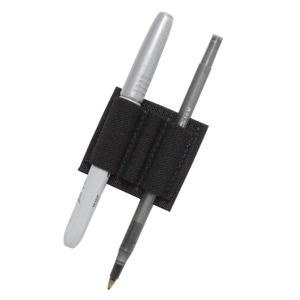 TACTICAL NOTEBOOK COVERS Detachable Elastic Pen-Marker Loop Patch | Hook Fastener Backing for Secure Attachment to Notebooks, Bags, and Gear | Compatible with Modular Tactical Systems | Small, Black