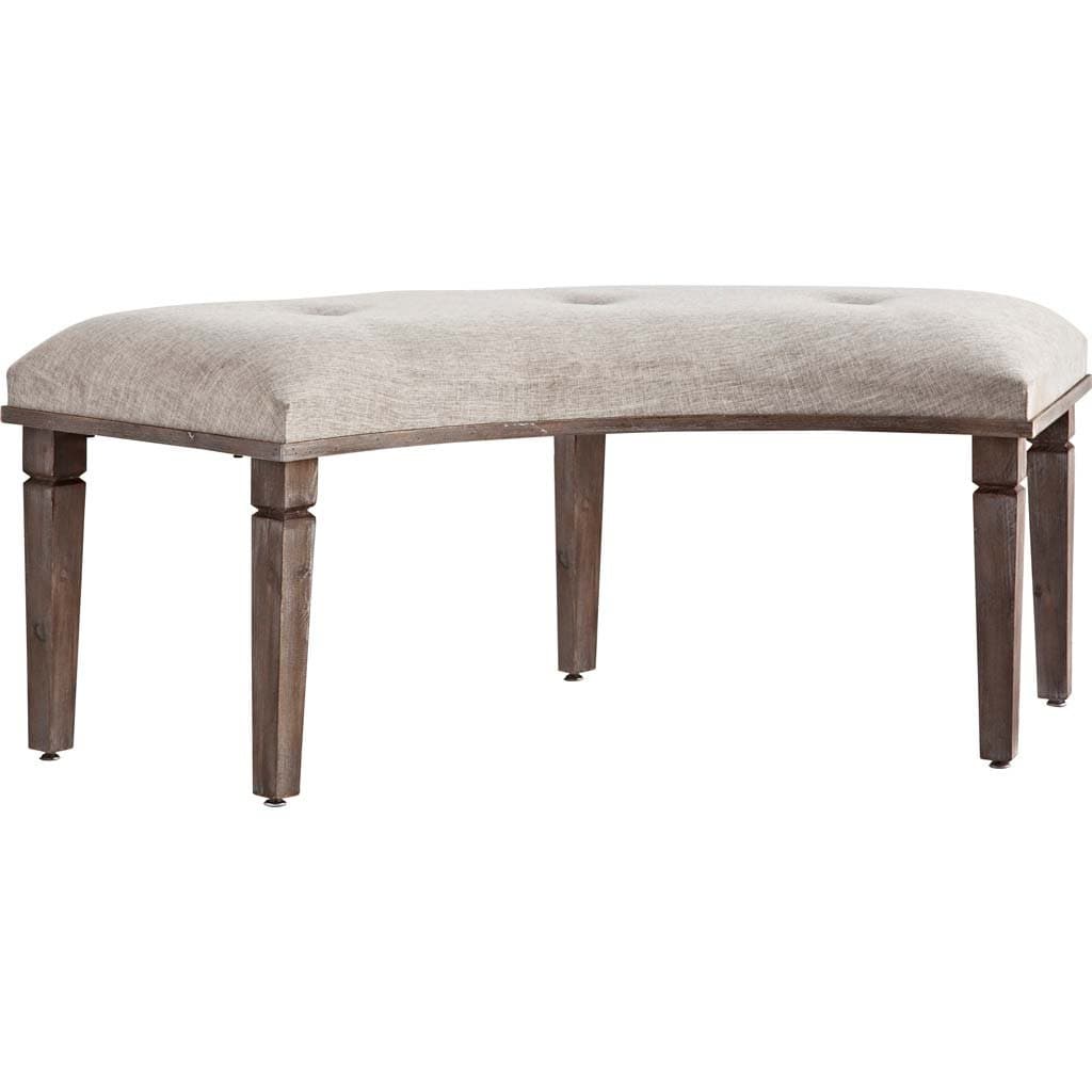 Mercana "Aponas Curved Bench, 20" x 54" x 22", Beige/Brown