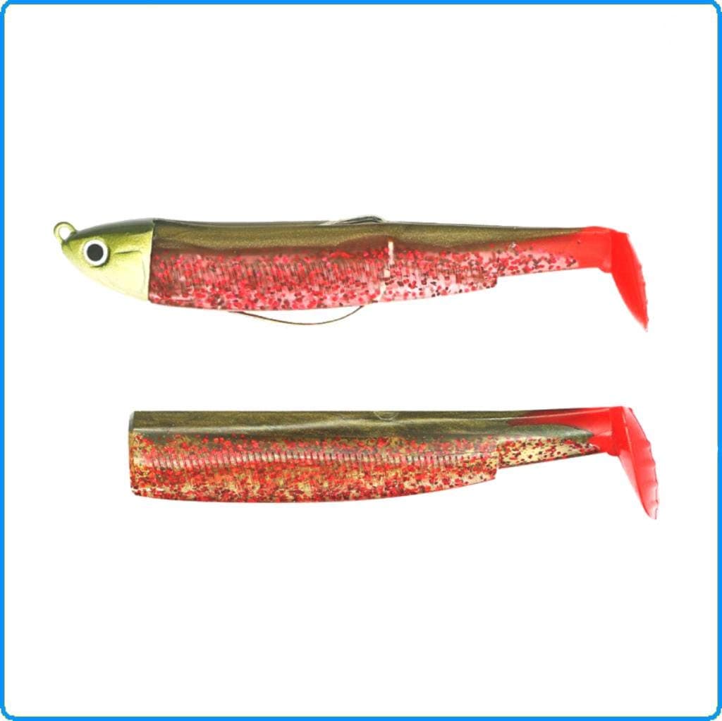 Black Minnow Fish Lures – Combo BM120, Soft Vinyl Lure for Spin Fishing for Bass and Other Species - 1 Head + 2 Bodies + 1 No. 3 Hook